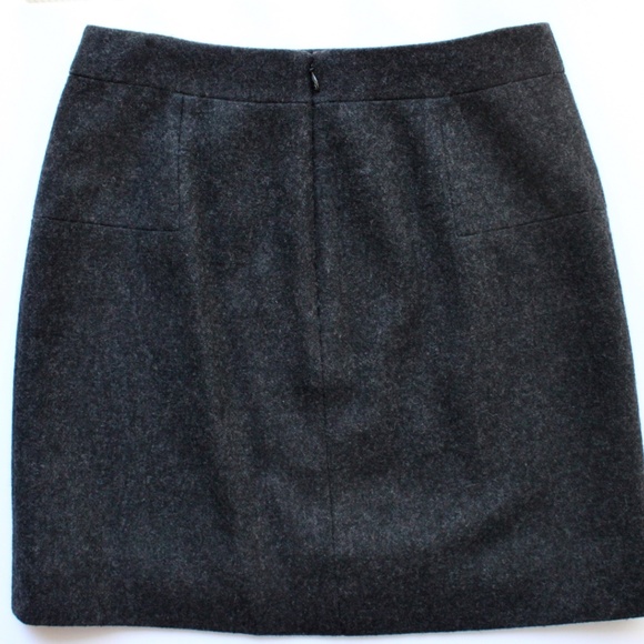 J. Crew No 2 Skirt Wool Gray Lined Short Pencil Fully Lined Charcoal Mini - Picture 2 of 5